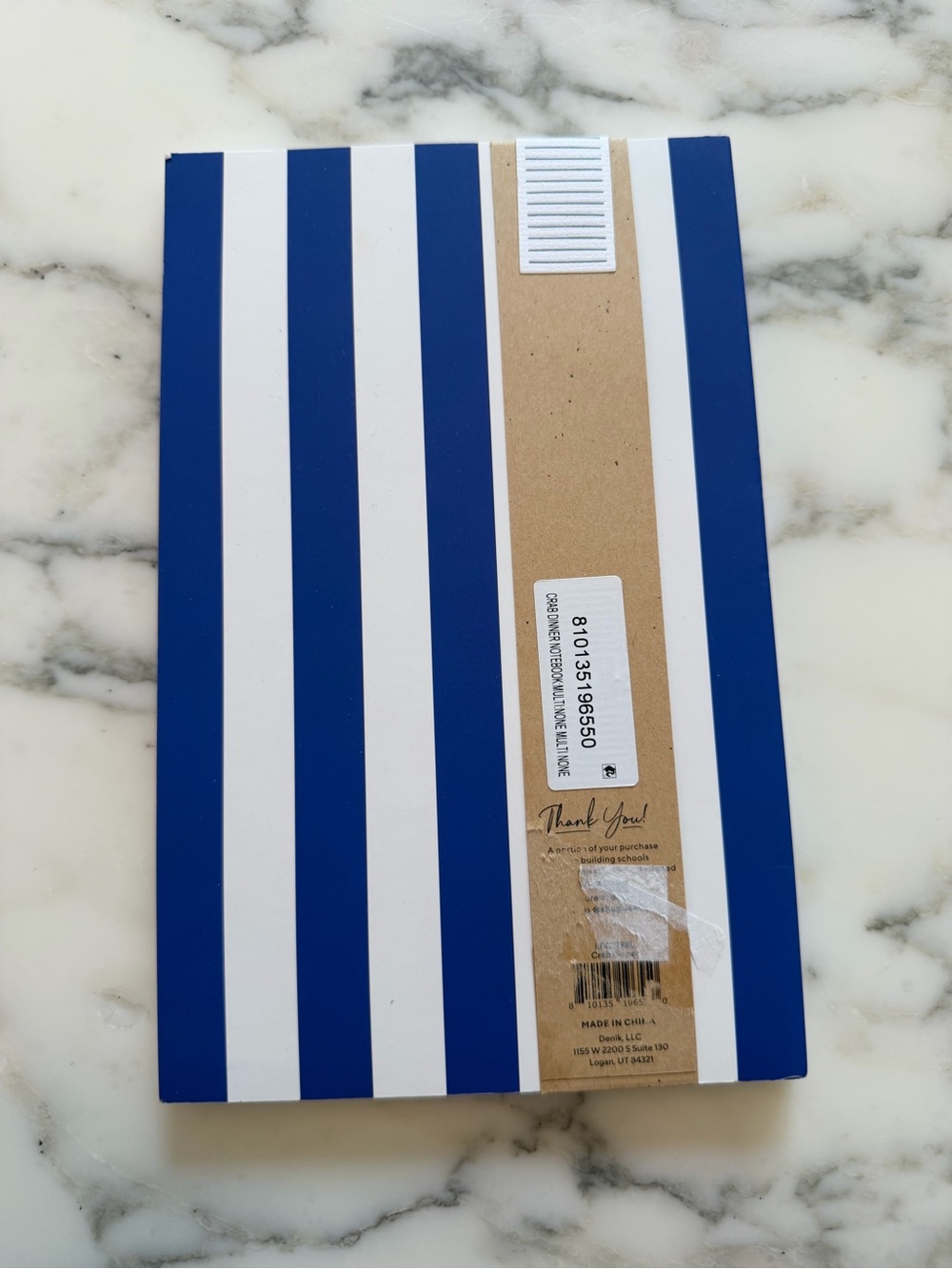 NWT Denik Classic Layflat Lined Notebook Crab Blue Stripe Journal - Picture 2 of 5